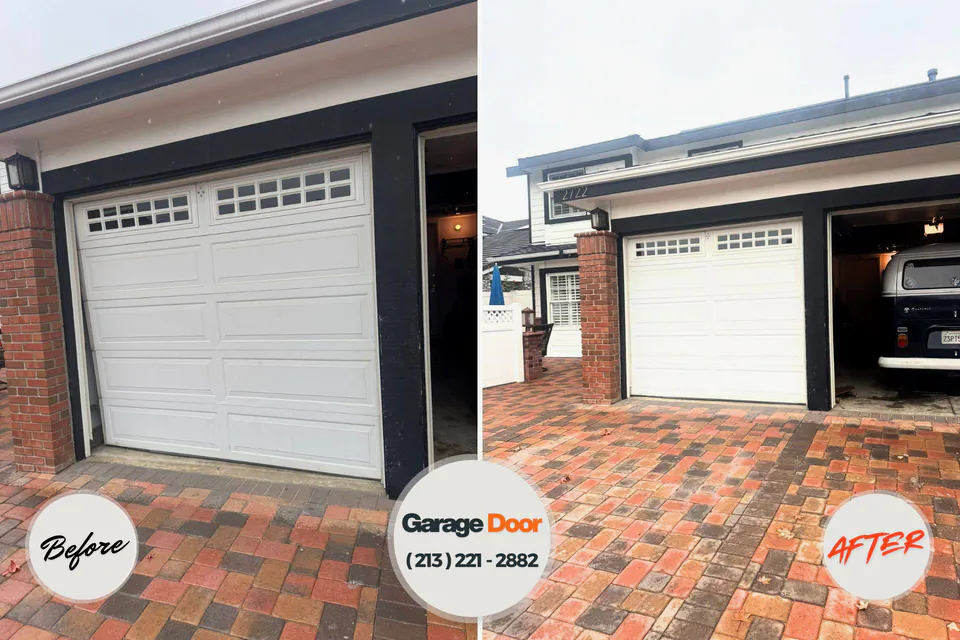 Before and after: garage door repair Blountsville, AL